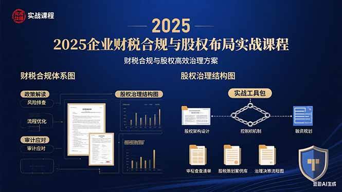 （15802期）2025企业财税合规与股权布局的实战课程：财税合规与股权高效治理方案-客创社 - 专注互联网轻资产创业及网络项目资源整合与分享客创社-免费且强大的项目分享网站！