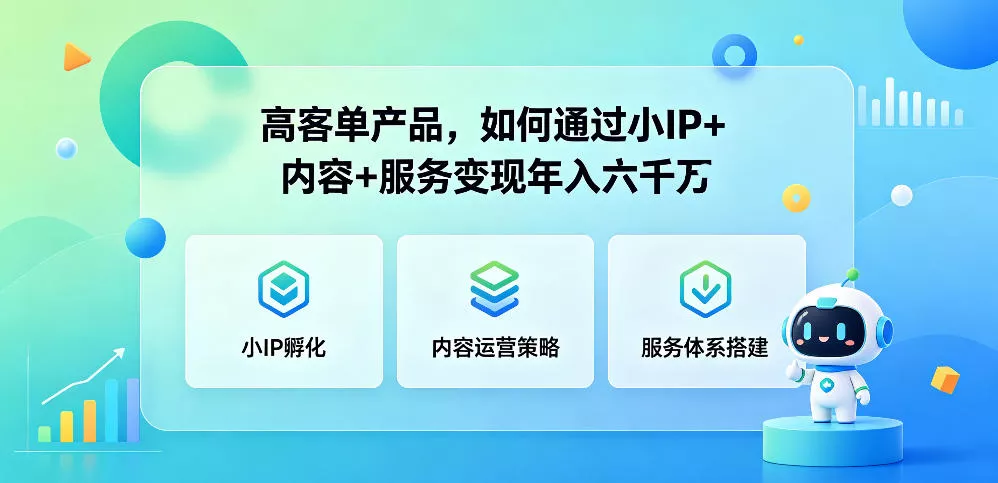 高客单产品，如何通过小IP+内容+服务变现年入六干W 《鱼见海科技》-鱼见海资源网-免费PHP网站源码模板,插件软件网创AI智能体资源分享平台！