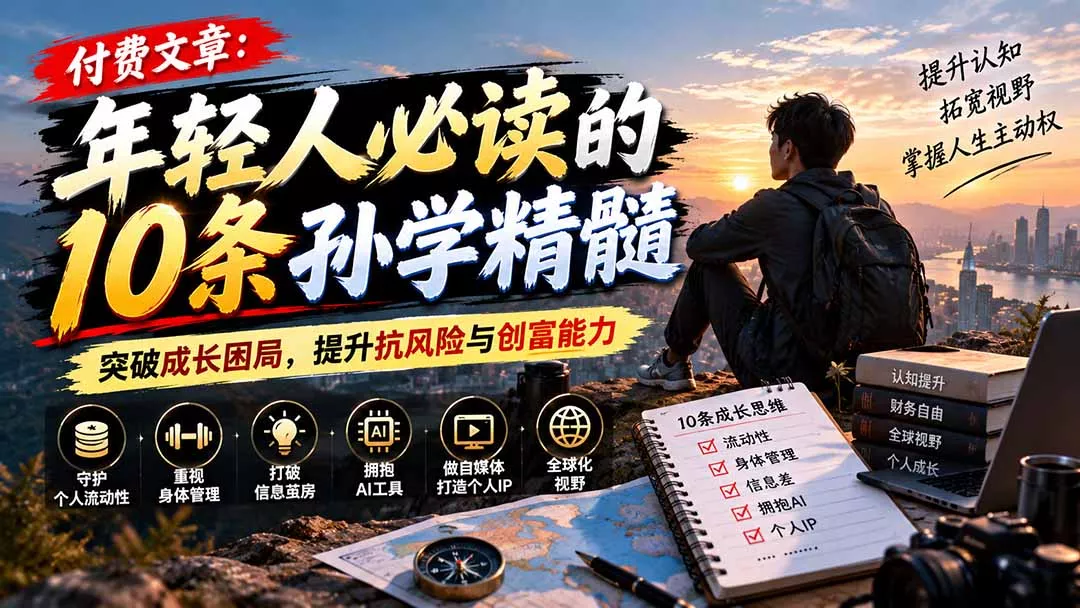 付费文章：年轻人必读的10条孙学精髓，突破成长困局，提升抗风险与创富能力客创社区-专注互联网轻资产资源整合与分享客创社区-专注互联网轻资产资源整合与分享