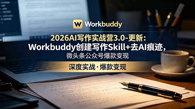 2026AI写作实战营3.0-更新：Workbuddy创建写作Skill+去AI痕迹，微头条公众号爆款变现客创社区-专注互联网轻资产资源整合与分享客创社区-专注互联网轻资产资源整合与分享