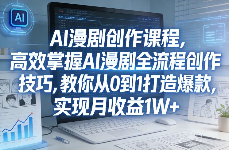 某社群AI漫剧创作课程，高效掌握AI漫剧全流程创作技巧，教你从0到1打造爆款，实现月收益1W+客创社区-专注互联网轻资产资源整合与分享客创社区-专注互联网轻资产资源整合与分享