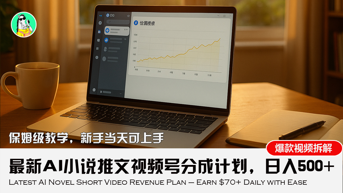 最新AI小说推文视频号分成计划，新手小白也能当天日入500+教程-客创社 - 专注互联网轻资产创业及网络项目资源整合与分享客创社-免费且强大的项目分享网站！