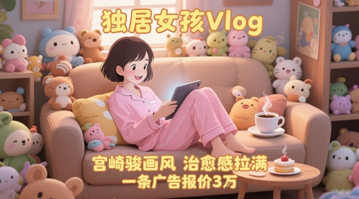 单个账号涨粉71W！用AI制作独居女孩Vlog，宫崎骏画风，治愈感拉满，一条广告报价3W-客创社 - 专注互联网轻资产创业及网络项目资源整合与分享客创社-免费且强大的项目分享网站！