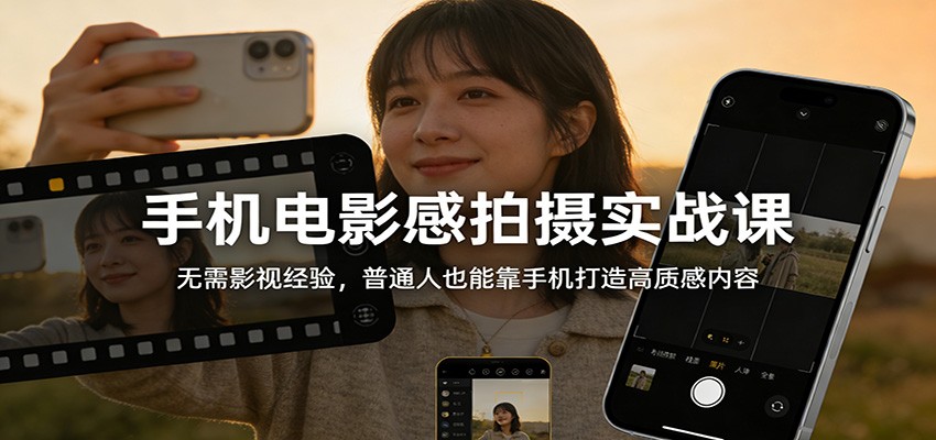 手机电影感拍摄实战课：无需影视经验，普通人也能靠手机打造高质感内容客创社区-专注互联网轻资产资源整合与分享客创社区-专注互联网轻资产资源整合与分享