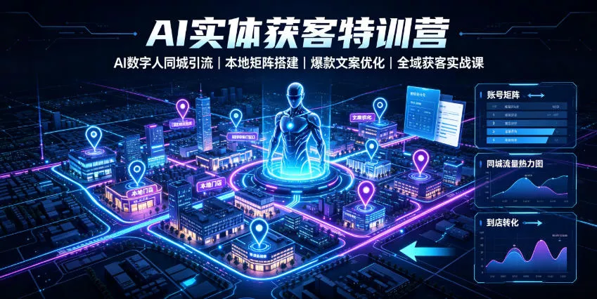 AI实体获客特训营｜AI数字人同城引流、本地矩阵搭建、爆款文案优化全域获客实战课客创社区-专注互联网轻资产资源整合与分享客创社区-专注互联网轻资产资源整合与分享