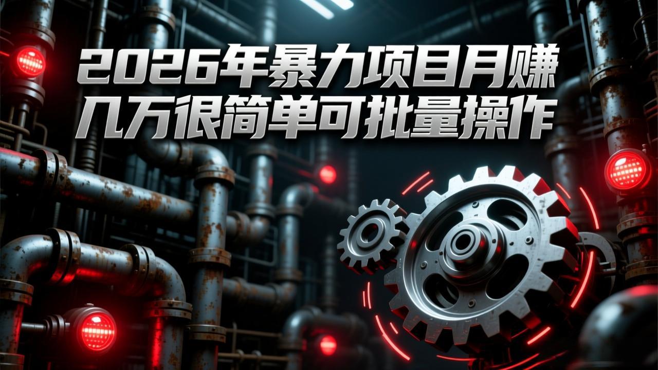 2026年暴力项目月赚几万很简单可批量操作，成本低，利润大客创社区-专注互联网轻资产资源整合与分享客创社区-专注互联网轻资产资源整合与分享