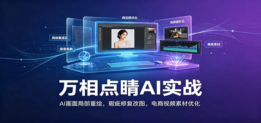 万相点睛AI实战：AI画面局部重绘，瑕疵修复改图，电商视频素材优化客创社区-专注互联网轻资产资源整合与分享客创社区-专注互联网轻资产资源整合与分享