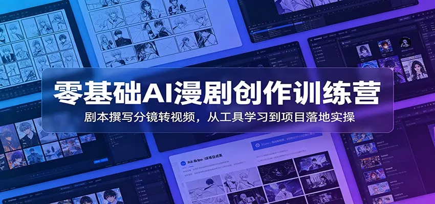 零基础AI漫剧创作训练营：剧本撰写分镜转视频，从工具学习到项目落地实操客创社区-专注互联网轻资产资源整合与分享客创社区-专注互联网轻资产资源整合与分享