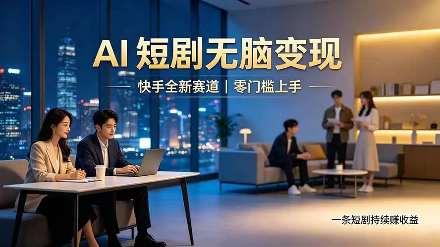 别乱找副业了，快手 AI 短剧零门槛长久被动增收客创社区-专注互联网轻资产资源整合与分享客创社区-专注互联网轻资产资源整合与分享