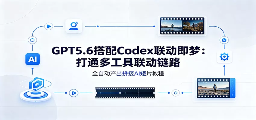 GPT5.6搭配Codex联动即梦:打通多工具联动链路,全自动产出拼接AI短片教程主用 -、辅助 +中赚AI网